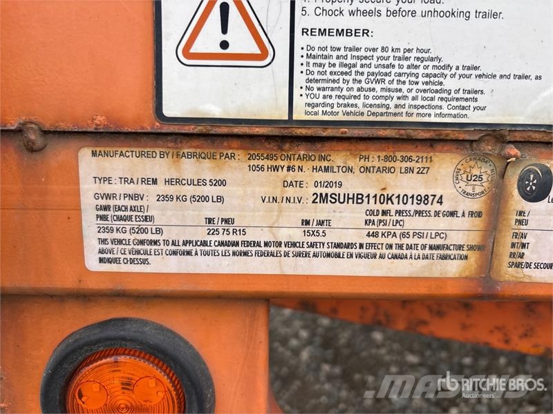  Miska CA58U 8 ft S/A Utility Trailer Andere Anhänger