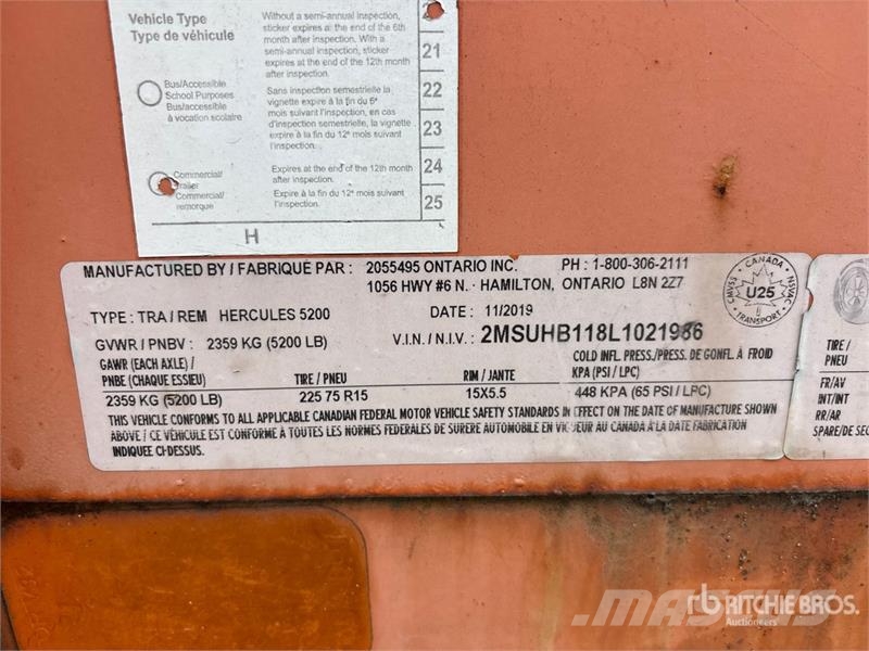 Miska CA58U 8 ft S/A Utility Trailer Overige aanhangers