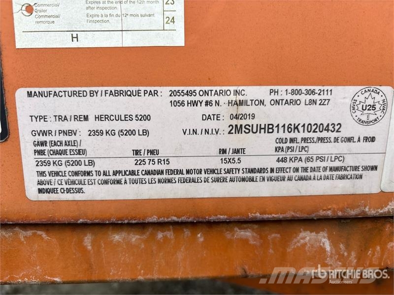  Miska CA58U 8 ft S/A Utility Trailer Інші причепи