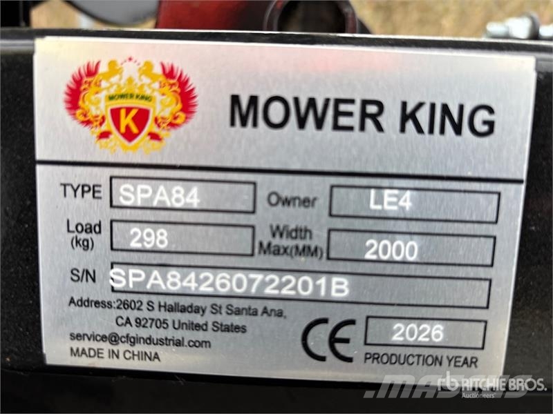  Mower King SPA84 84 in Skid Steer Dozer (Unused) Greyder biçaklari