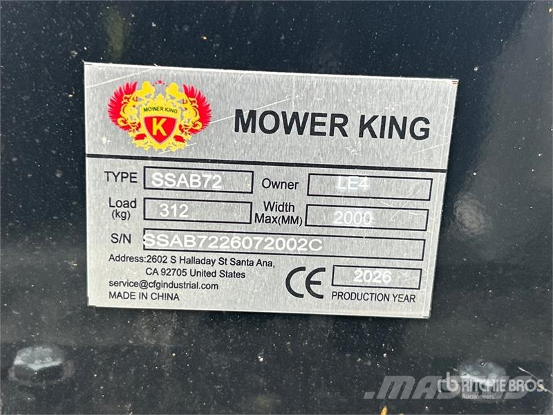Mower King SSAB72 72 in Skid Steer Broom (Unused) Brushes