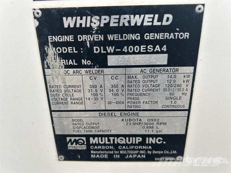 MultiQuip DLW400ESA4 Heggesztő berendezések