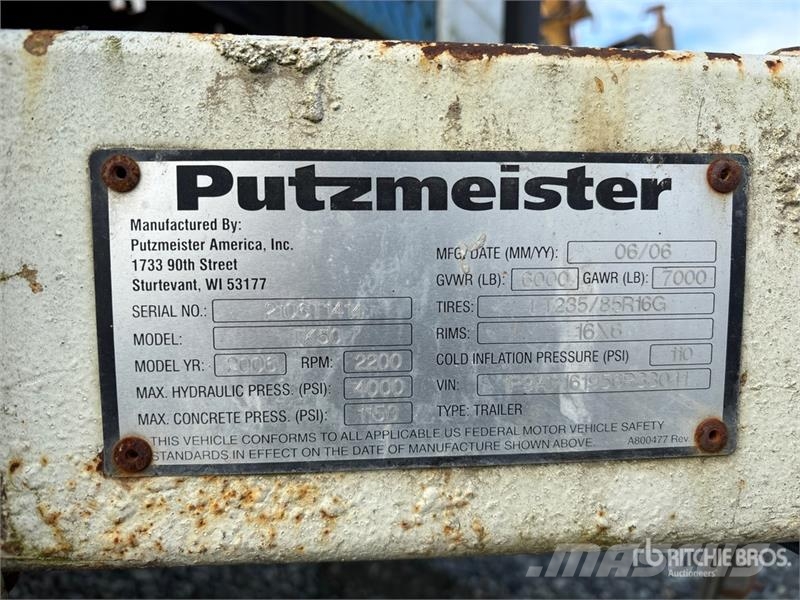 Putzmeister TK50 Pompe à béton