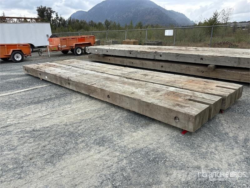 Quantity of (2) 4 ft x 12 in x 25 ft 6 in Timber C Crane spares & accessories
