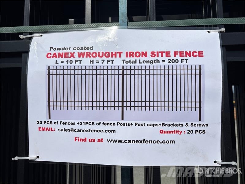  Quantity of (20) Canex 7 ft x 10 ft Powder Coated  Andre komponenter