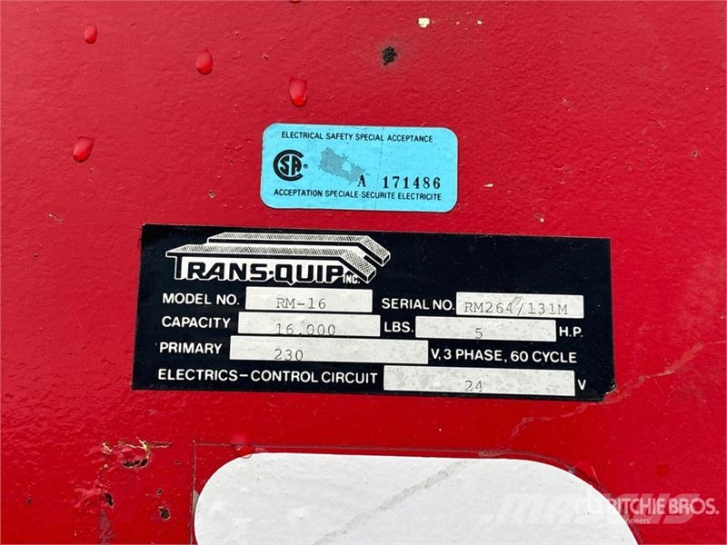  Quantity of (4) Transquip RM16 Electric Truck Hois Sonstige Baumaschinen