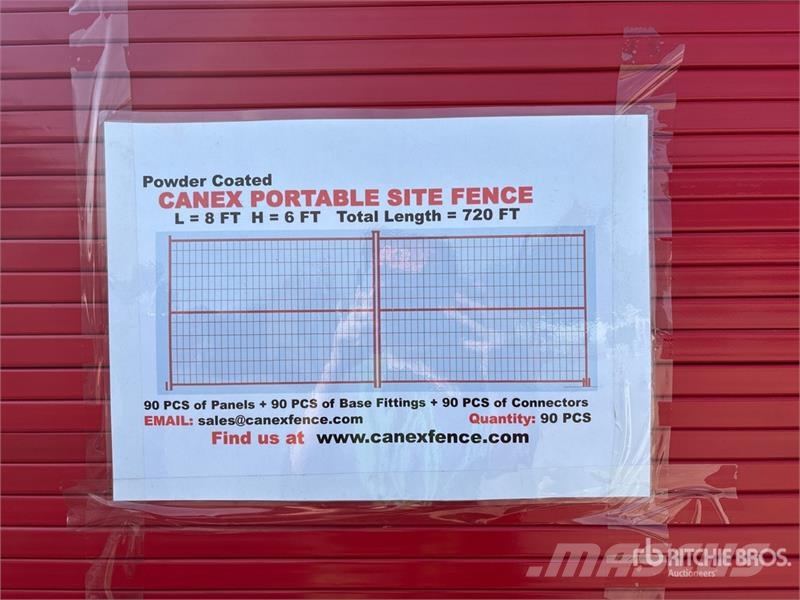 Quantity of (90) Canex 8 ft x 6 ft Powder Coated T Drugi deli