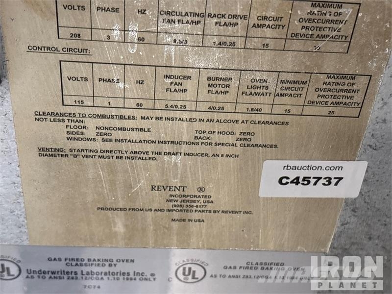 Revent 624U Industrial Oven Andre komponenter