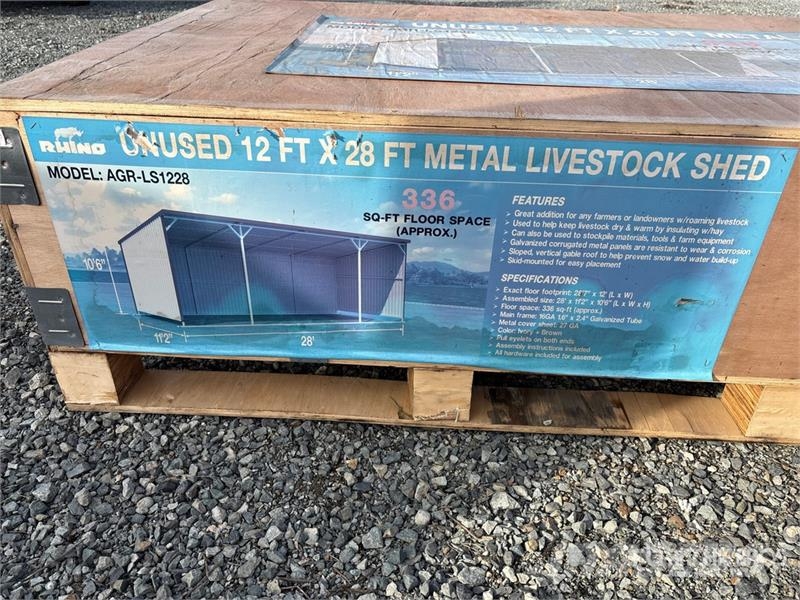 Rhino AGR-LS1228 28 ft x 12 ft Metal Livestock Shelter Cits lopkopības aprīkojums