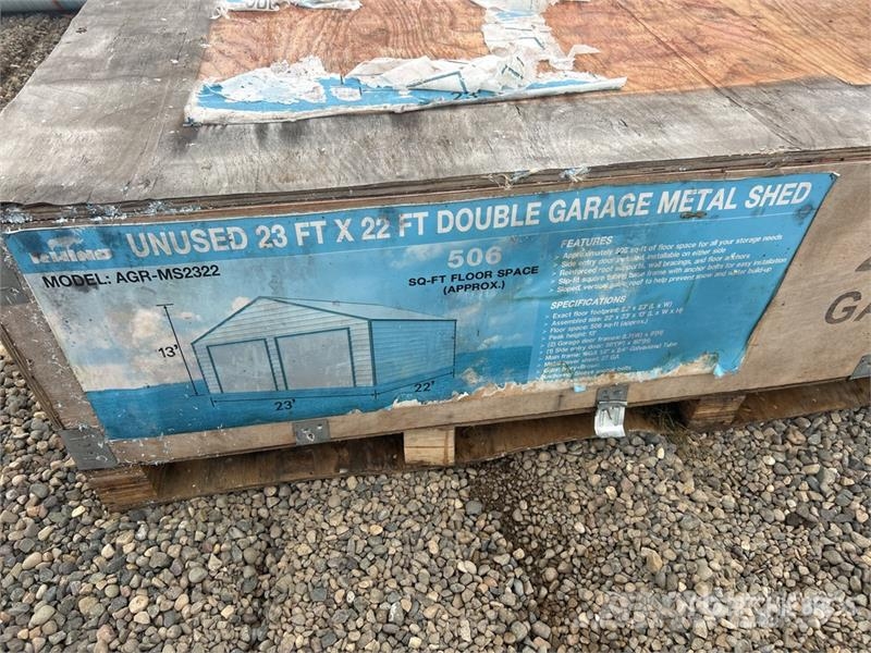 Rhino AGR-MS2322 23 ft x 22 ft Double Garage Metal Shed Stahlrahmenaufbauten