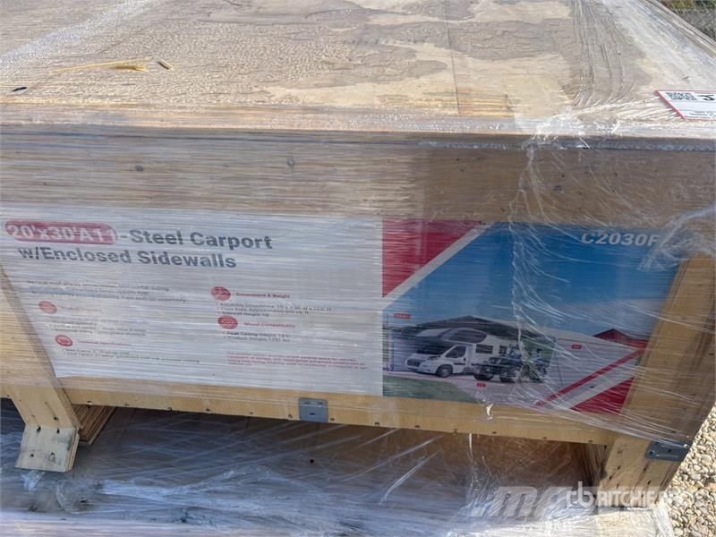 SDLC2030FT 20 ft x 30 ft Enclosed Carport (Unused) Teraskonstruktsiooniga ehitised