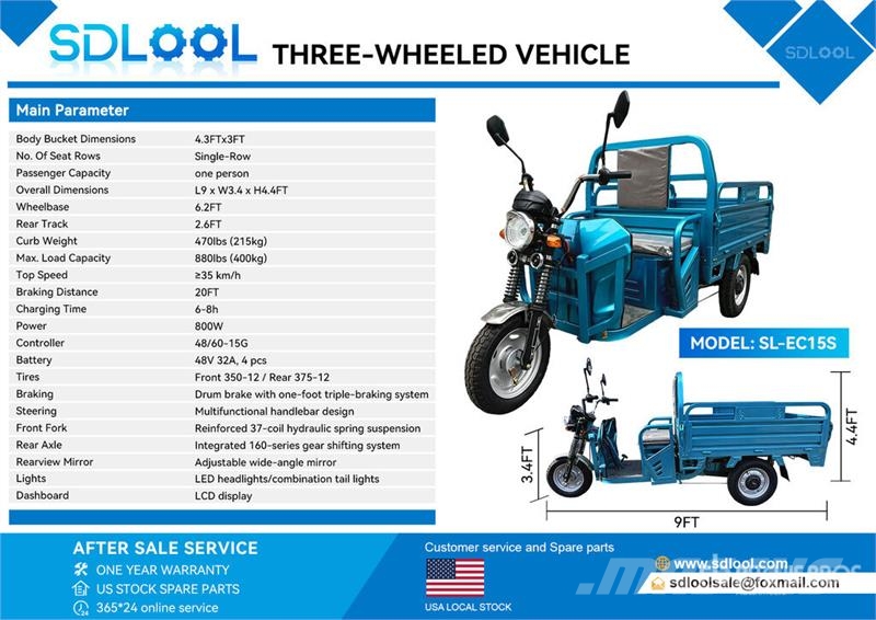 SDLOOL SL-EC15S Electric Trike (Unused) Auto