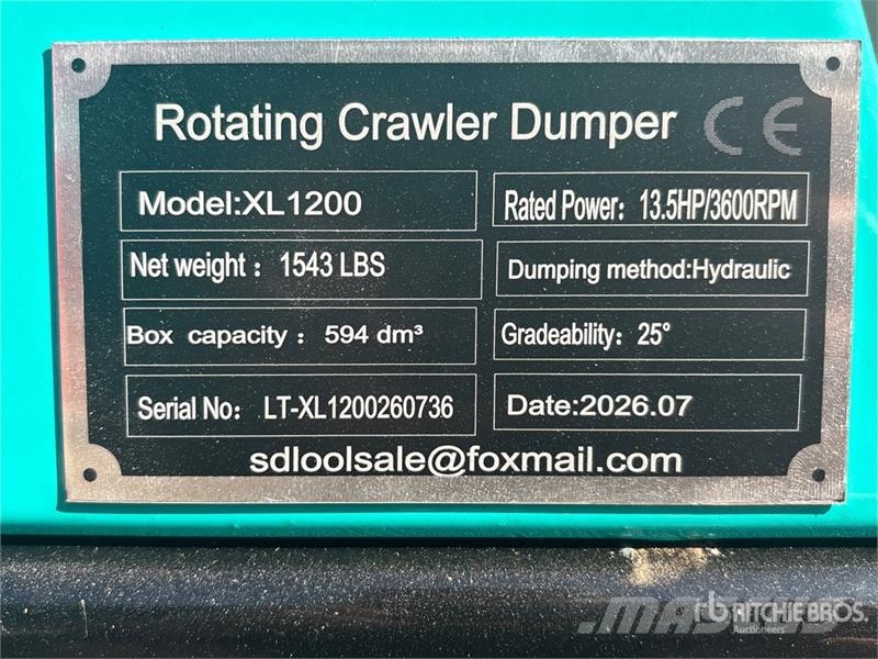 SDLOOL SL-XL1200 Stand-On Swivel Mini Crawler Dump Stavebné sklápače