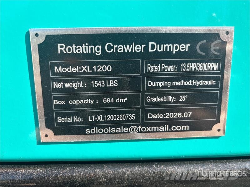 SDLOOL SL-XL1200 Stand-On Swivel Mini Crawler Dump Stavebné sklápače