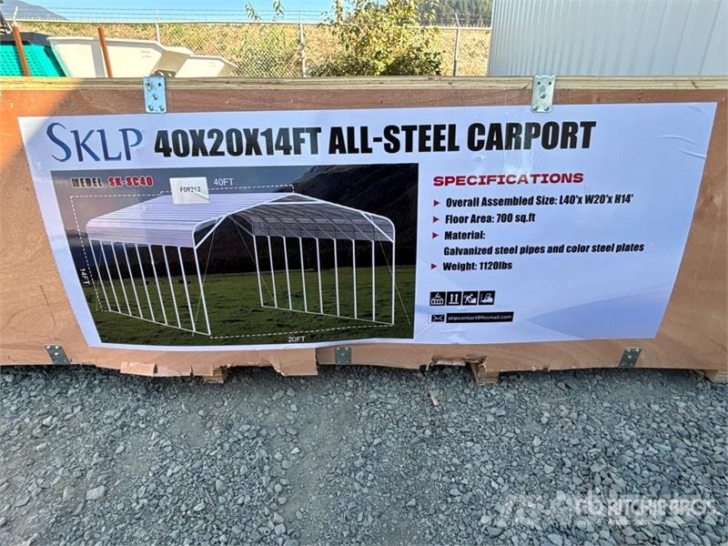  SKLP SK-SC40 20 ft x 40 ft All-Steel Carport (Unus المباني الإطار الصلب