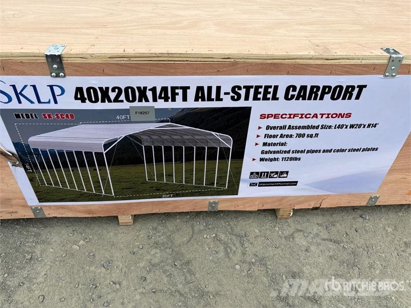 SKLP SK-SC40 20 ft x 40 ft All-Steel Carport (Unus Stalen constructies