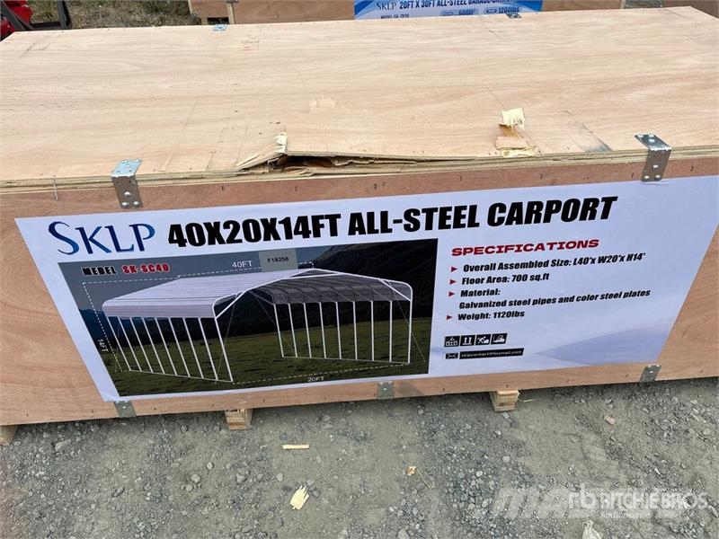 SKLP SK-SC40 20 ft x 40 ft All-Steel Carport (Unus Çelik çerçeveli yapılar