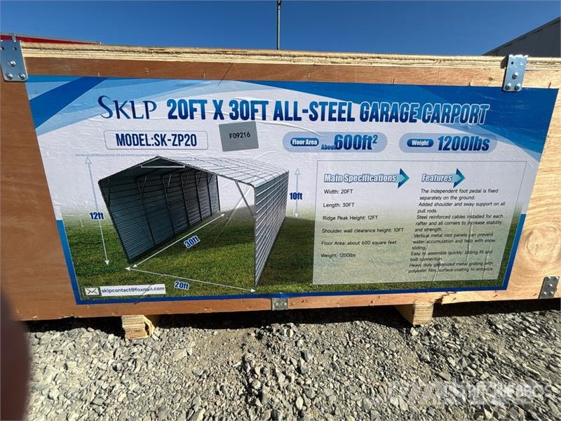  SKLP SK-ZP20 20 ft x 30 ft All-Steel Enclosed Carp المباني الإطار الصلب