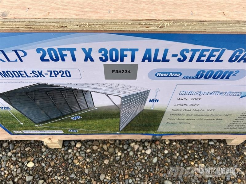  SKLP SK-ZP20 20 ft x 30 ft All-Steel Enclosed Carp Edificación de acero