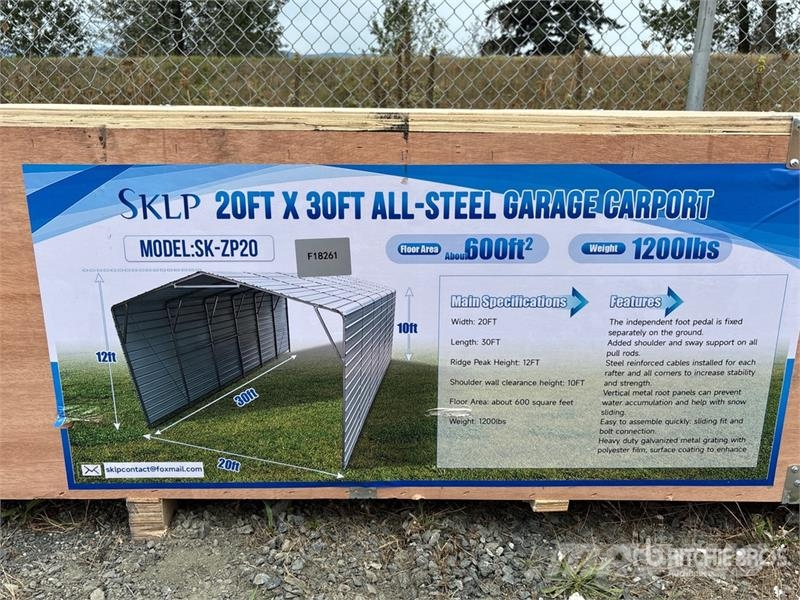 SKLP SK-ZP20 20 ft x 30 ft All-Steel Enclosed Carp Stalen constructies