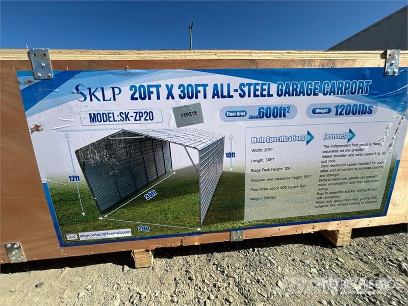  SKLP SK-ZP20 20 ft x 30 ft All-Steel Enclosed Carp المباني الإطار الصلب