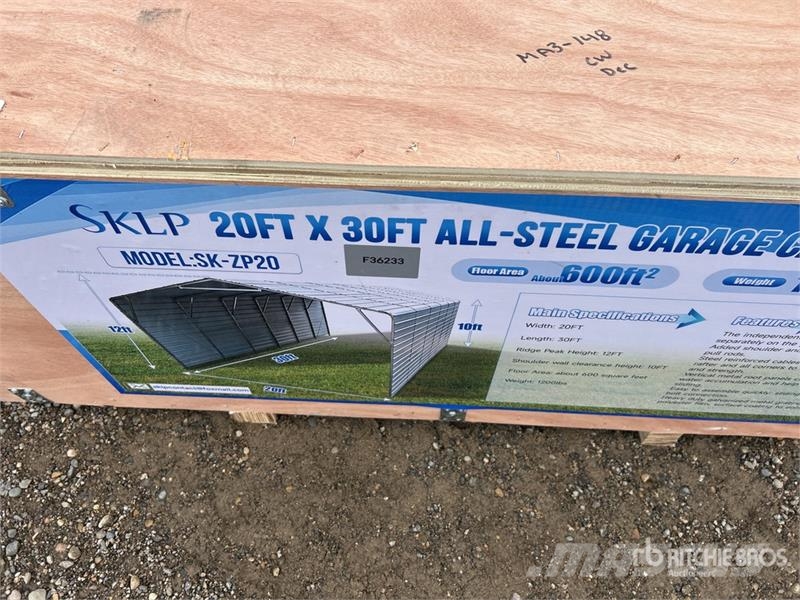  SKLP SK-ZP20 20 ft x 30 ft All-Steel Enclosed Carp Edificación de acero