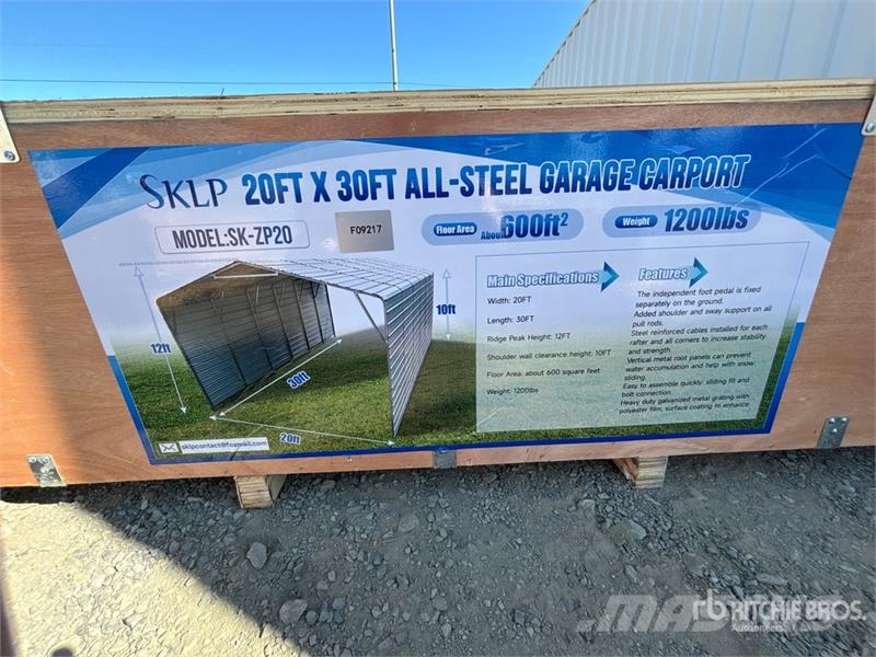  SKLP SK-ZP20 20 ft x 30 ft All-Steel Enclosed Carp المباني الإطار الصلب