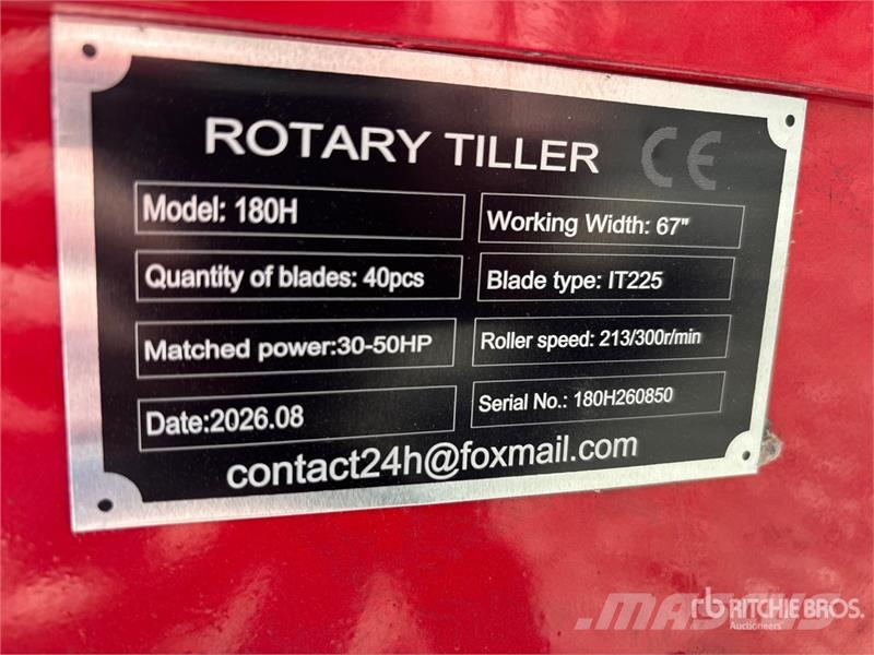 SKLP SK180 70 in 3-Point Rotary Tiller (Unused) Muud põllumajandusmasinad
