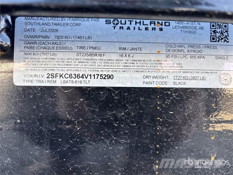 Southland LBAT8-616 13653 lb 23 ft T/A Tilt Deck T Низкорамные прицепы