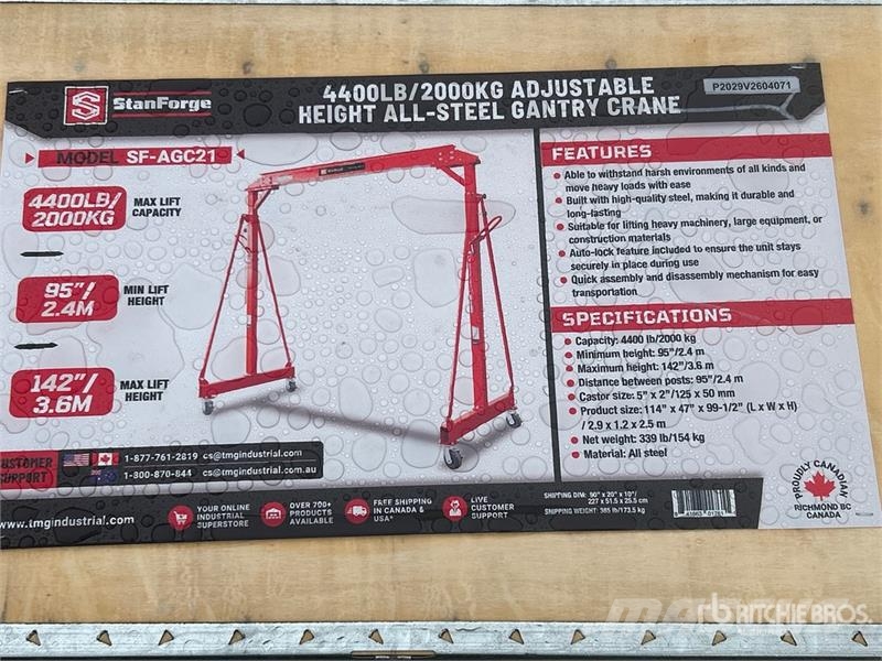  StanForge AGC21 4400 lb Adjustable Height All-Stee Мостовые и козловые краны