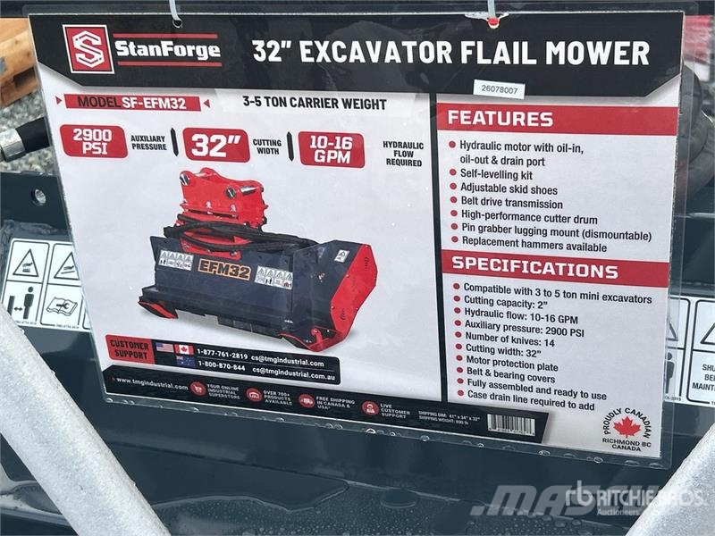  StanForge EFM32 32 in Excavator Mulcher (Unused) Drugi deli