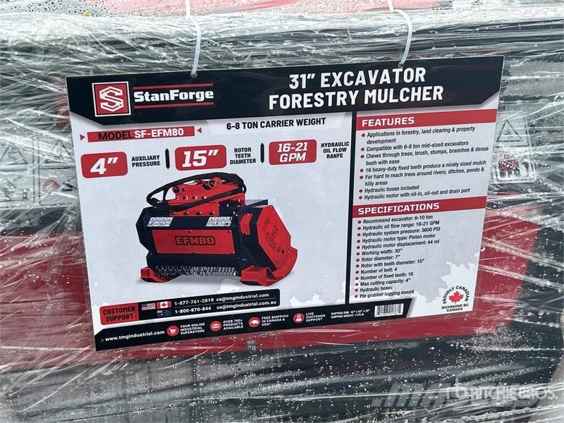 StanForge EFM80 30 in Excavator Mulcher (Unused) Drugi deli