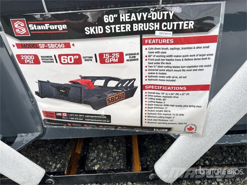  StanForge SBC60 60 in Skid Steer Brush Cutter (Unu ماكينات جز العشب