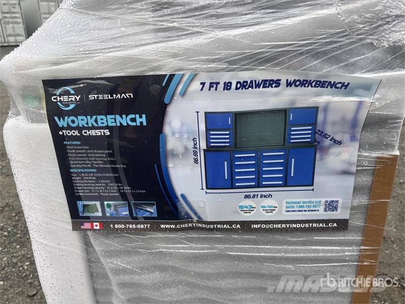 Steelman 7 ft 18-Drawer Workbench (Unused) Andre komponenter