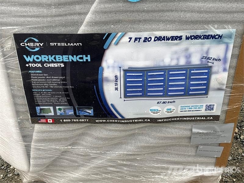 Steelman 7 ft 20-Drawer Workbench (Unused) Andre komponenter