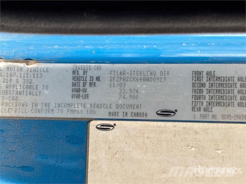 Sterling L9500 Автомобильные краны