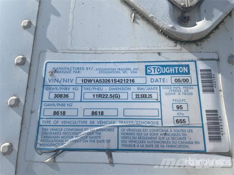 Stroughton 53 ft x 102 in T/A Van Trailer Dobozos pótkocsik