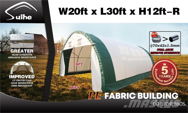 Suihe 203012R-300gPE 20 ft x 30 ft x 12 ft Storage Build Stalen constructies