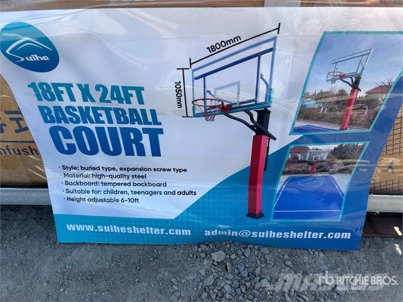 Suihe BC-18ft×24ft 18 ft x 24 ft Basketball Court w/Adju Muut