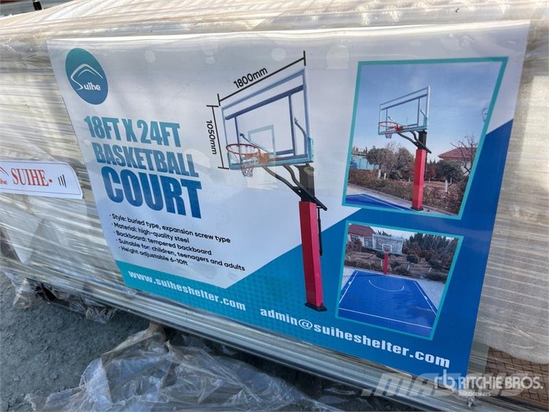 Suihe BC-18ft×24ft 18 ft x 24 ft Basketball Court w/Adju مكونات أخرى