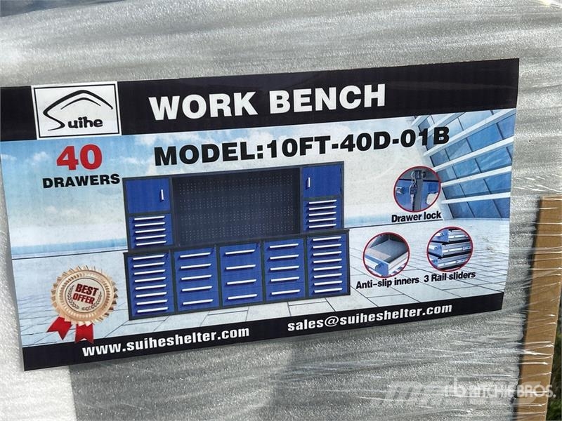 Suihe NWB-H40DB-10 10 ft 40-Drawer Workbench (Unused) Muut