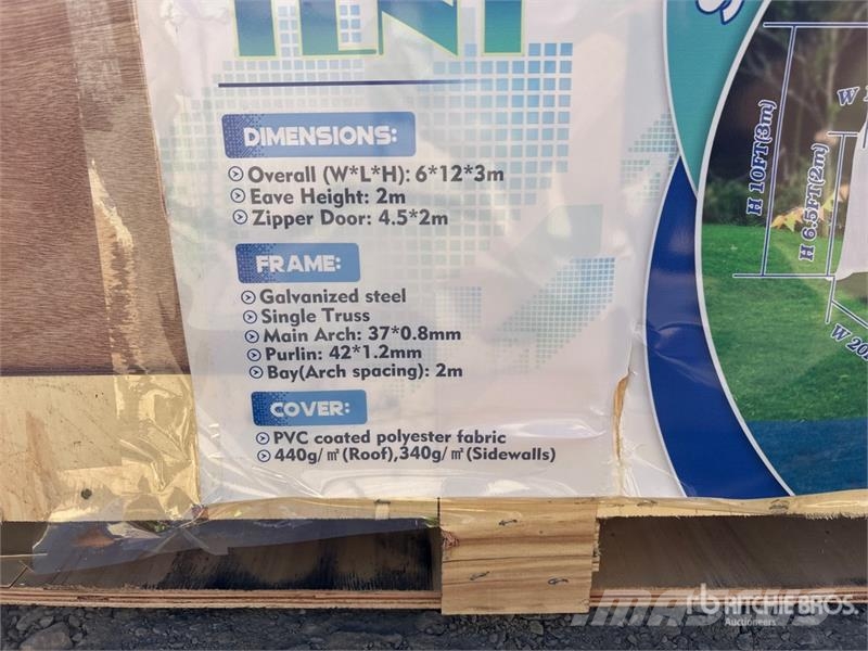 Suihe PT0612FE 40 ft x 20 ft Commercial Party Tent (Unus Inne przyczepy