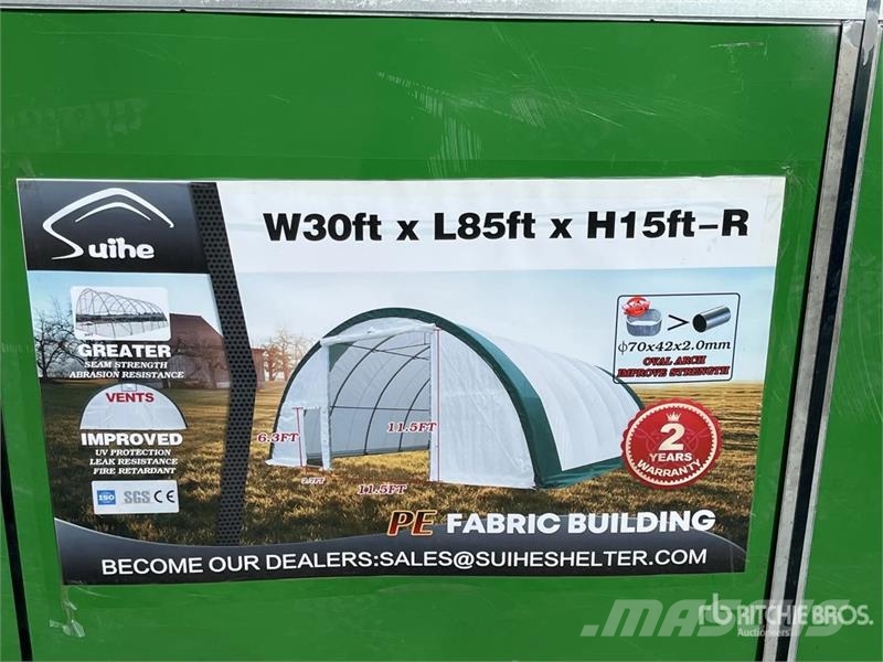 Suihe S308515R-300gPE 30 ft x 85 ft x 15 ft Storage Buil Stalen constructies