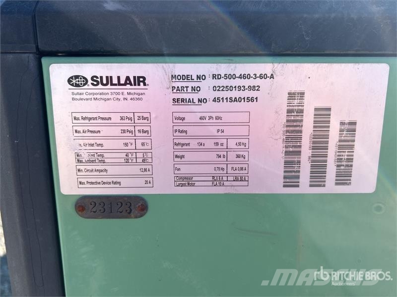 Sullair RD500 Air Compressor 콤푸레샤