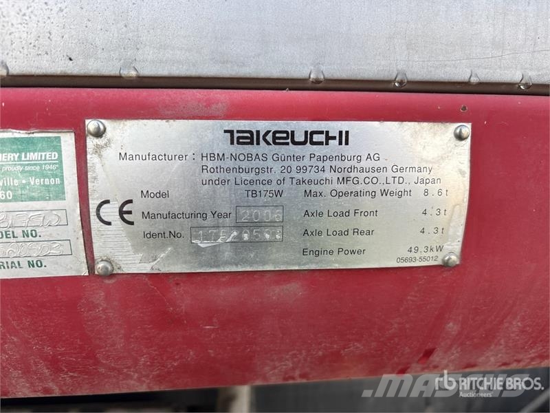 Takeuchi TB175W Pyöräkaivukoneet