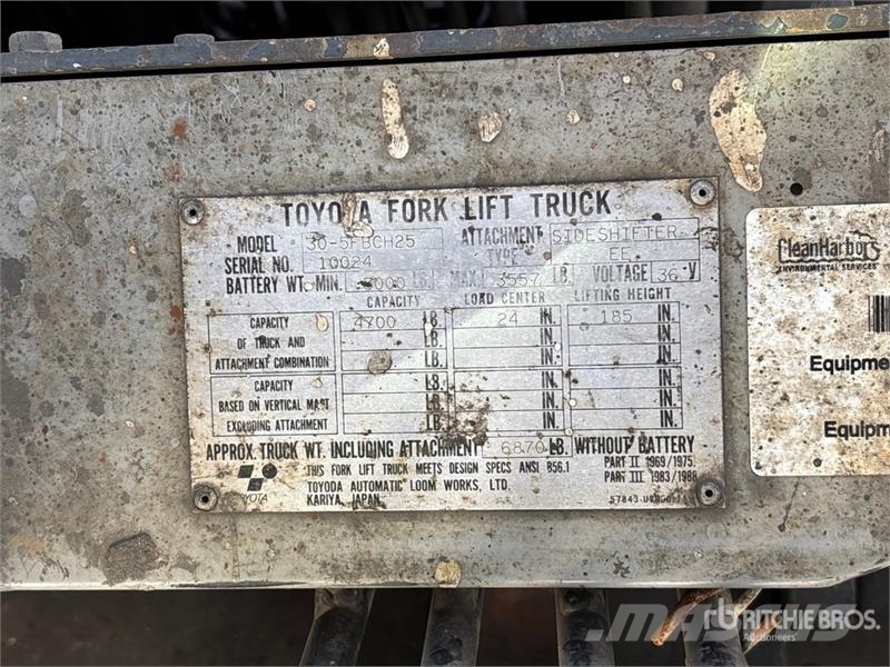 Toyota 30-5FBCH25 4700 lb Electric Forklift Elektritõstukid