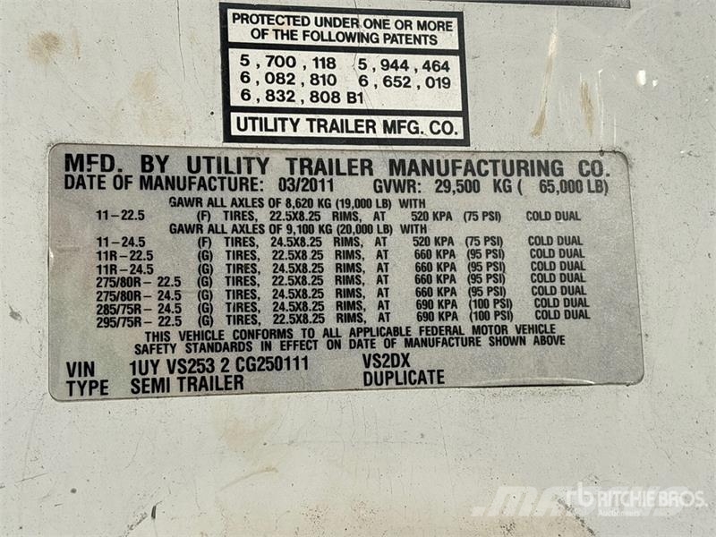 Utility 53 ft x 102 in T/A Van Trailer Remorque Fourgon