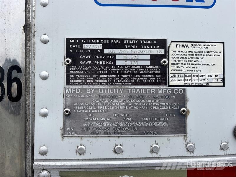 Utility 53 ft x 102 in T/A Refrigerated Trailer Temperature controlled semi-trailers