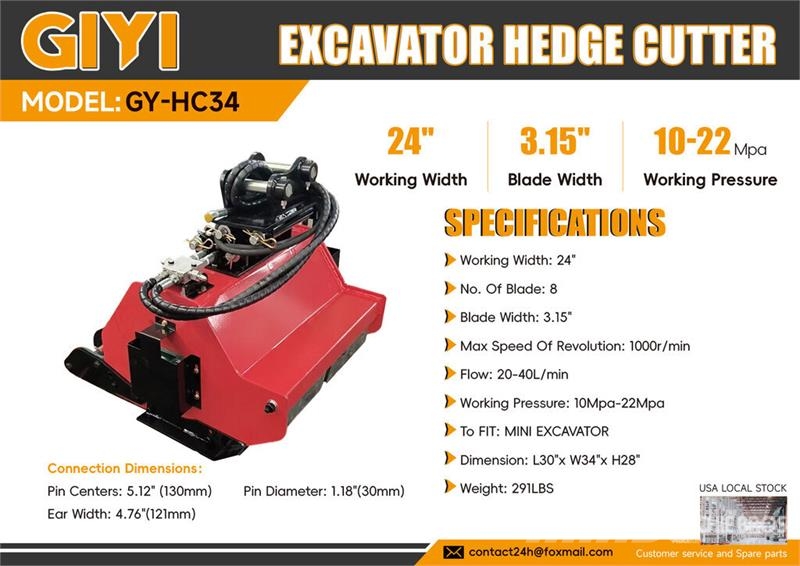 Vicsec VC-HC34 24 in Excavator Brush Cutter (Unused) Andet tilbehør