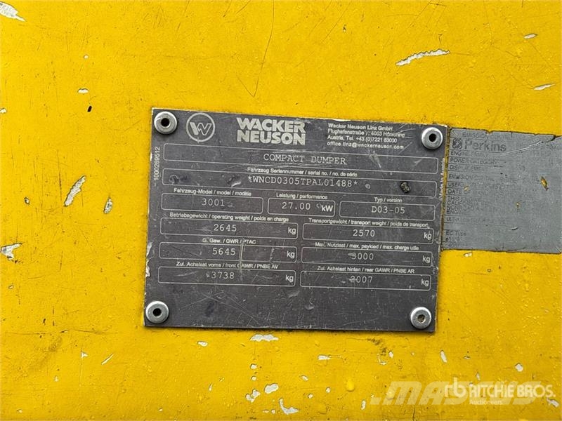 Wacker Neuson 3001 翻斗车\公路型自卸车